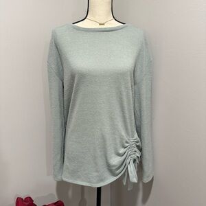 I.N.C Sage Green Long Sleeve Top with Side Tie Detail